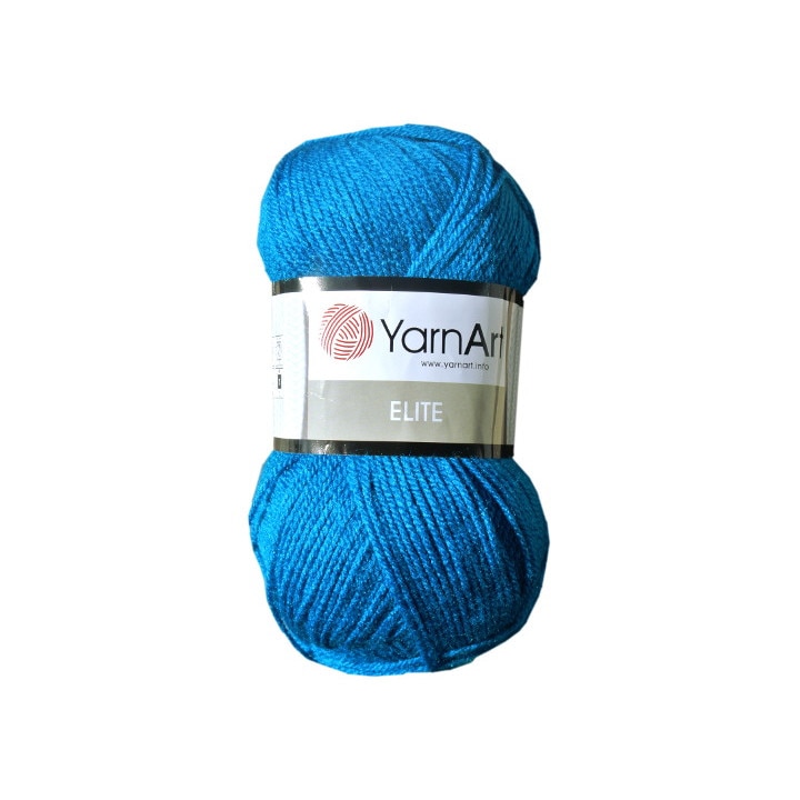 Fir Textil Yarn Art Elite 843 pentru crosetat si tricotat, acril, albastru, 300 m