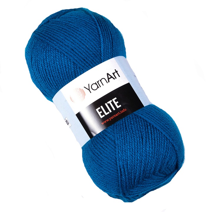 Fir Textil Yarn Art Elite 843 pentru crosetat si tricotat, acril, albastru, 300 m