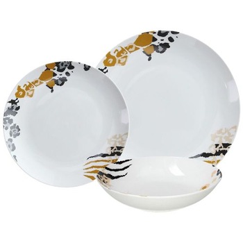 Set Farfurii 18 piese , Tognana , Savanah , portelan , 27 cm /21 cm / 19 cm Set Farfurii 18 piese , Tognana , Savanah , portelan , 27 cm /21 cm / 19 cm