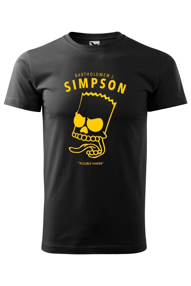 Tricou barbati personalizat Simpson, Malfini, Negru