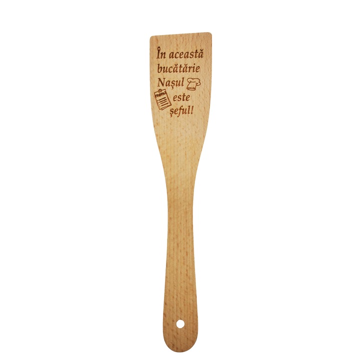 Spatula de lemn personalizata "Nasul este seful"