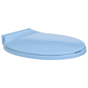 Capac de WC cu inchidere silentioasa, vidaXL, Polipropilena, 46 x 34 cm, Albastru Capac de WC cu inchidere silentioasa, vidaXL, Polipropilena, 46 x 34 cm, Albastru