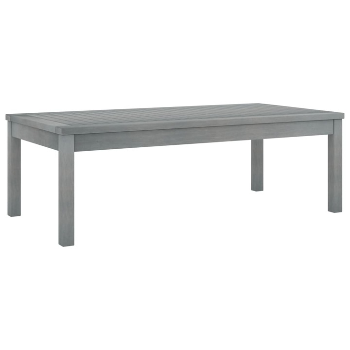 Маса за кафе на открито vidaXL, Акациево дърво, 100 x 50 x 33 см, Сив