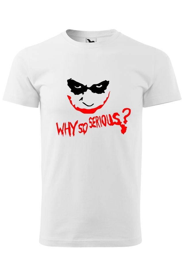 Tricou barbati personalizat Why So Serious, Malfini, Alb