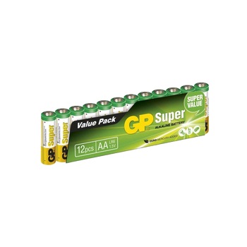 Baterii GP Super Alkaline AA (LR6), folie 12pcs Baterii GP Super Alkaline AA (LR6), folie 12pcs
