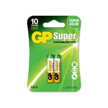 Baterii GP Super Alkaline AAA (LR03), 1.5 V, blister 2pcs Baterii GP Super Alkaline AAA (LR03), 1.5 V, blister 2pcs