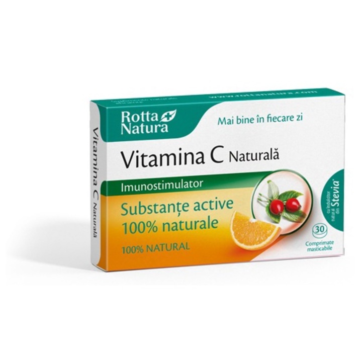 Vitamina C naturala, Rotta Natura, 30 comprimate masticabile