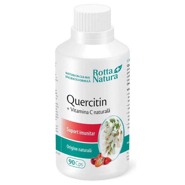 Quercitin cu Vitamina C Naturala, Rotta Natura, 90cps