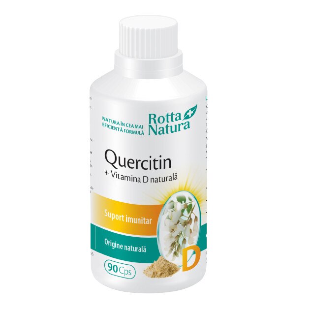Supliment alimentar Quercitin + Vitamina D naturala, Rotta Natura, 90 capsule