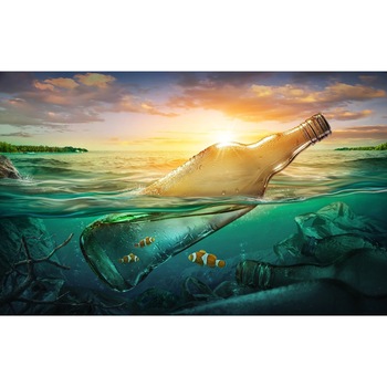 Fototapet de perete autoadeziv si lavabil Compozitie60 Sticla, pesti, ocean, 270 x 200 cm Fototapet de perete autoadeziv si lavabil Compozitie60 Sticla, pesti, ocean, 270 x 200 cm