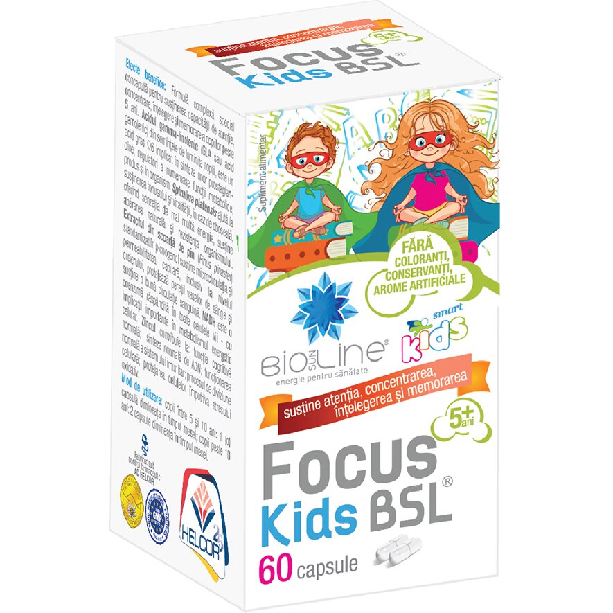 Supliment alimentar Focus Kids BSL, BioSunLine, 60 caspule