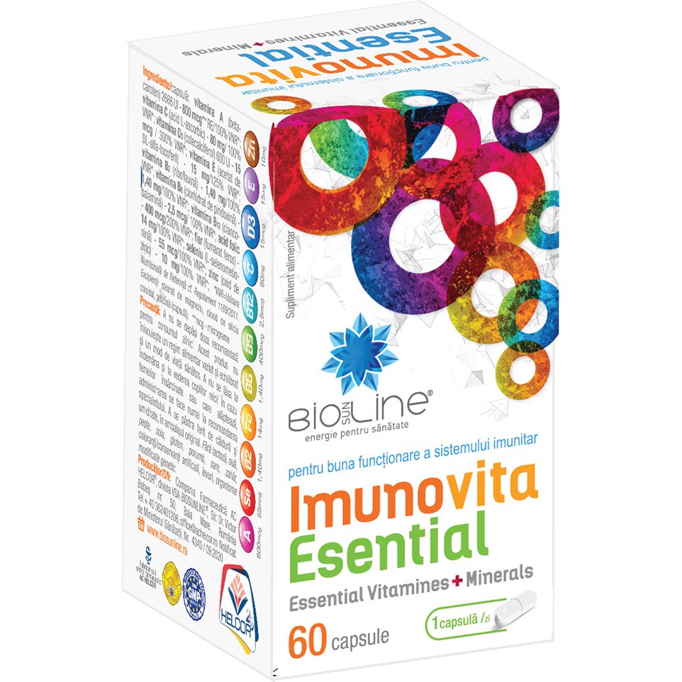 Supliment alimentar Imunovita Esential, BioSunLine, 60 capsule