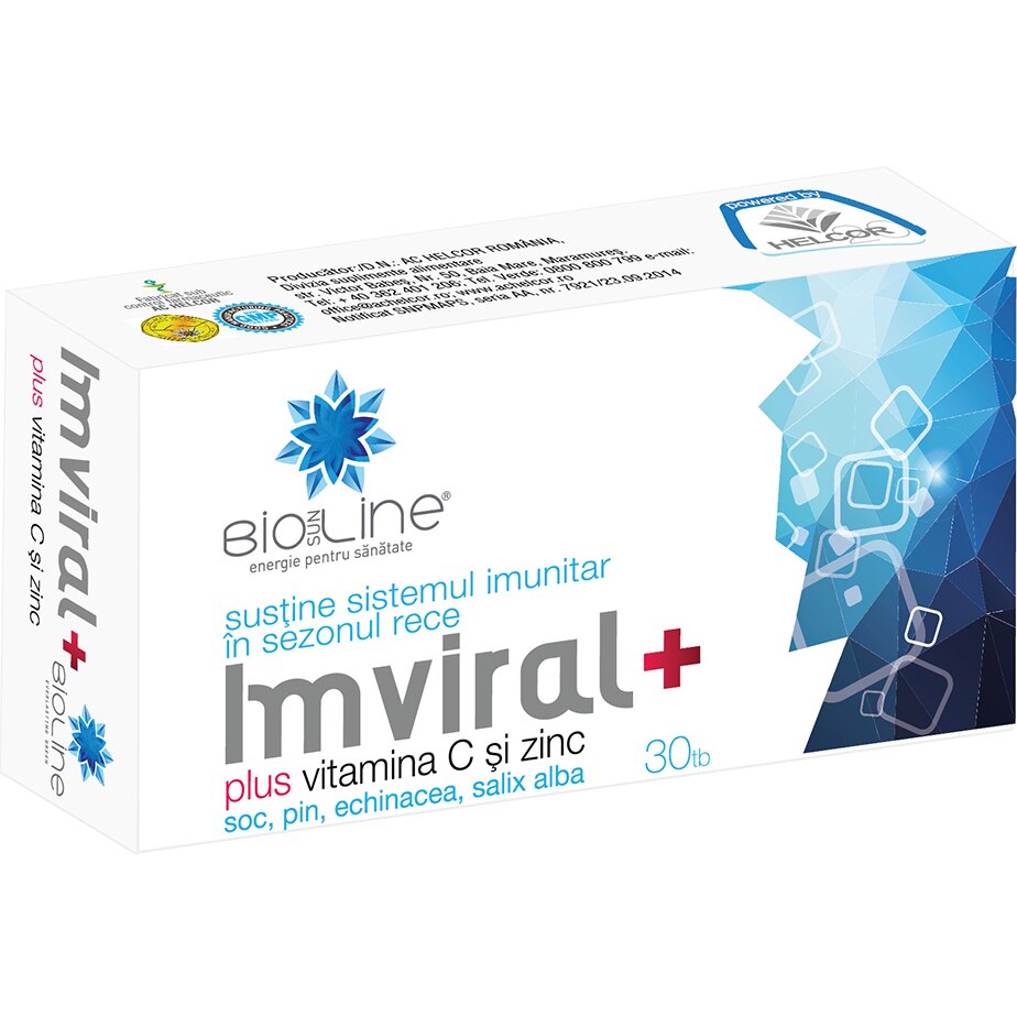 Supliment alimentar Imviral Plus Vitamina C și Zinc, BioSunLine, 30 tablete