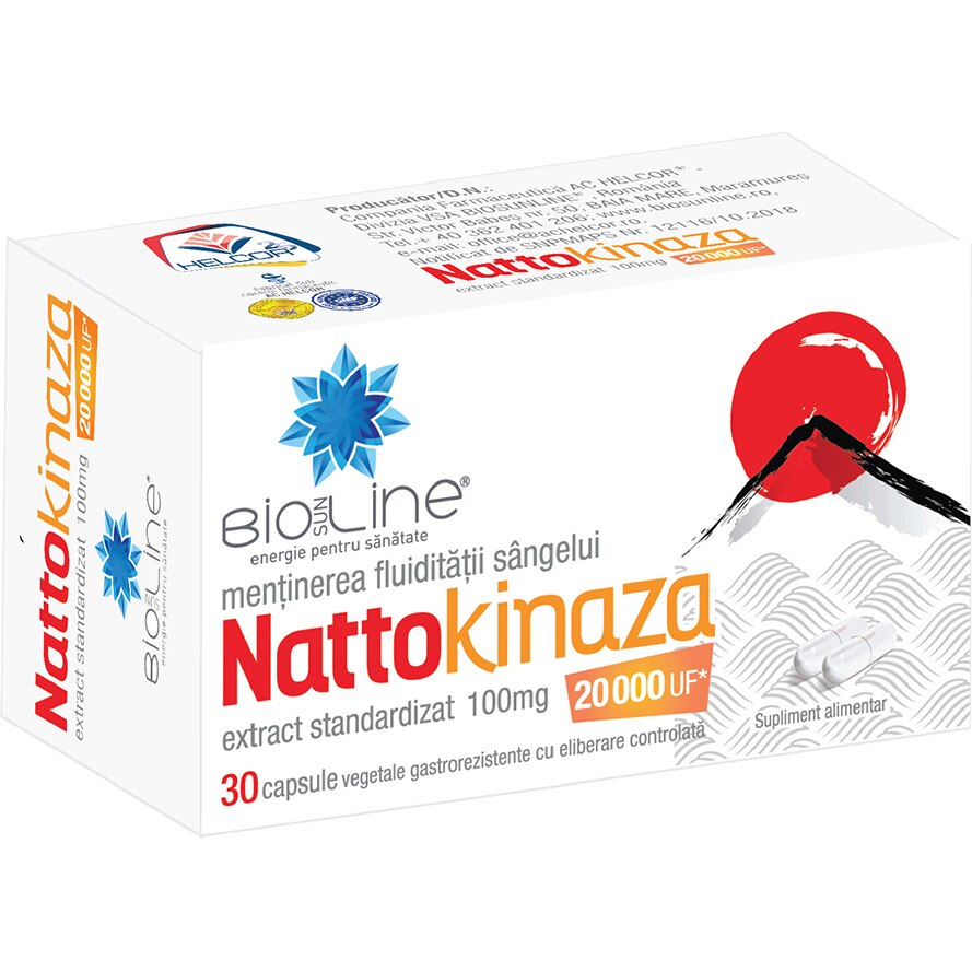 Supliment alimentar Nattokinaza 100 mg, BioSunLine, 30 capsule