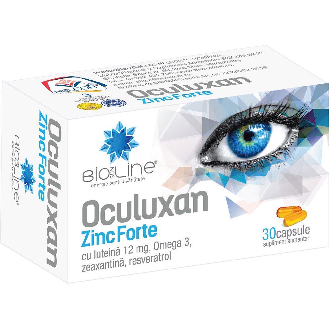 Supliment alimentar Oculuxan Zinc Forte, BioSunLine, 30 capsule