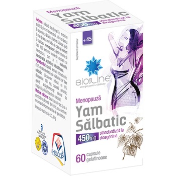 Supliment alimentar Yam salbatic 450 mg, BioSunLine, 60 capsule Supliment alimentar Yam salbatic 450 mg, BioSunLine, 60 capsule
