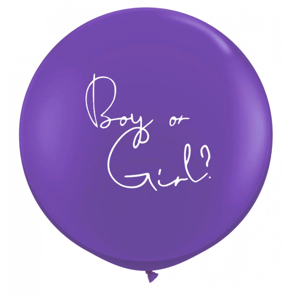 Balon latex jumbo mare violet inscriptionat Boy or Girl?