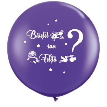 Balon latex jumbo mare violet inscriptionat Baietel sau Fetita? Balon latex jumbo mare violet inscriptionat Baietel sau Fetita?
