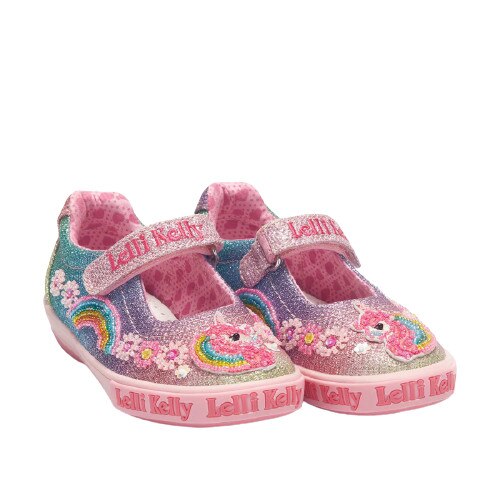 Sandale copii, Lelli, Kelly, RAINBOW UNICORN Material textil, cu arici, Multicolor