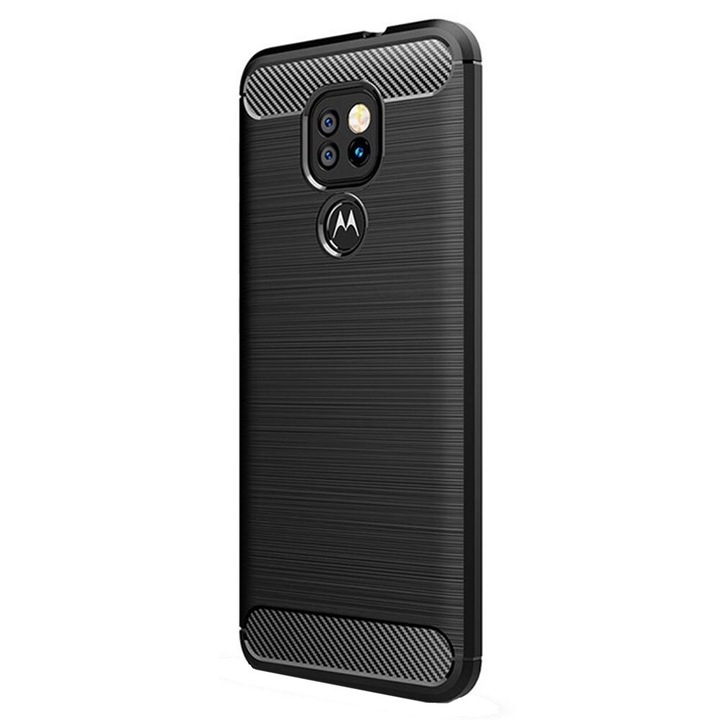 OEM Carbon Anti-Shock rugalmas tok, Motorola Moto G9 Play / E7 Plus készülékhez, fekete