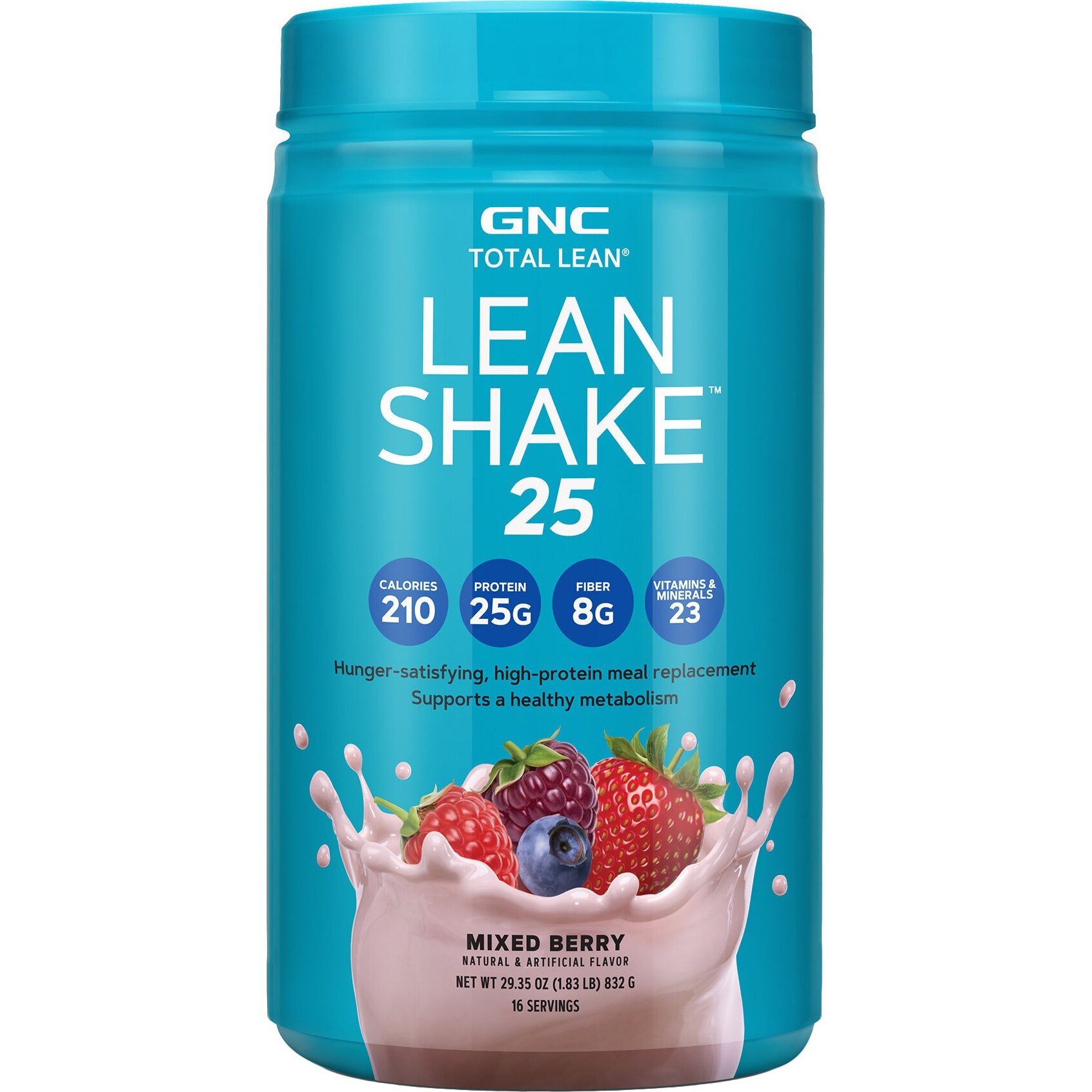 GNC Total Lean® Lean Shake™ 25, Shake Proteic, cu Aroma de Fructe de Padure, 832 g