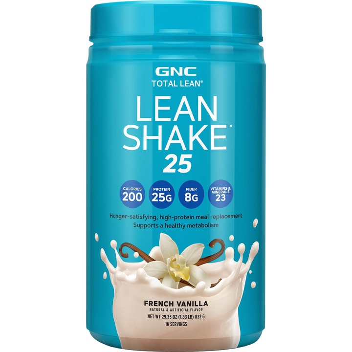 GNC Total Lean® Lean Shake™ 25, Shake Proteic, cu Aroma de Vanilie, 832 g