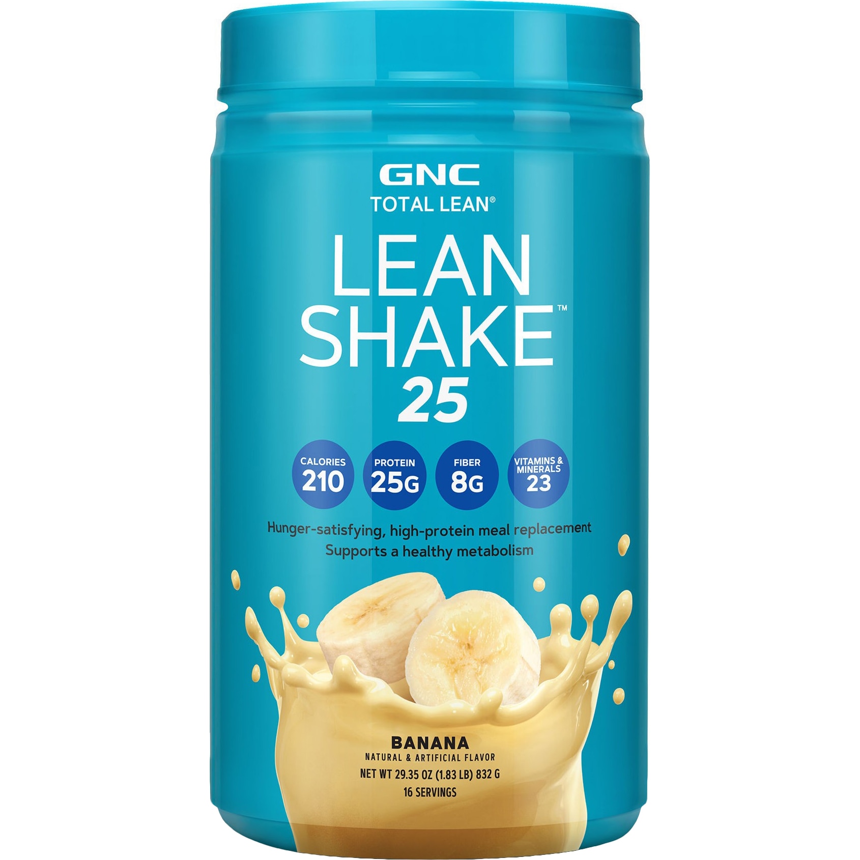 GNC Total Lean® Lean Shake™ 25, Shake Proteic, cu Aroma de Banana, 832 g