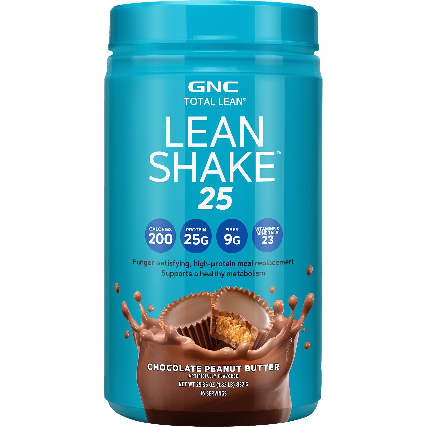 GNC Total Lean® Lean Shake™ 25, Shake Proteic, cu Aroma de Ciocolata si Unt de Arahide , 832 g