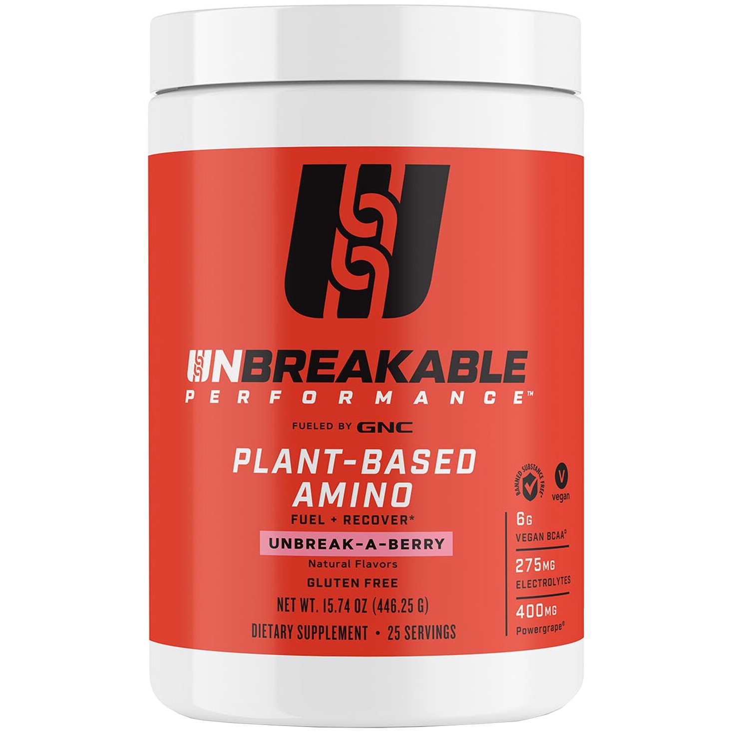 GNC Unbreakable Performance™ Aminoacizi Vegetali cu Aroma de Fructe de Padure, 446.25 g
