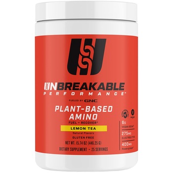 GNC Unbreakable Performance™ Aminoacizi Vegetali cu Aroma de Ceai de Lamaie, 446.25 g GNC Unbreakable Performance™ Aminoacizi Vegetali cu Aroma de Ceai de Lamaie, 446.25 g