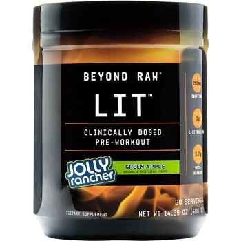 GNC Beyond Raw® LIT™ Pre Workout cu Aroma de Bomboane Jolly Rancher cu Mar Verde, 408 g GNC Beyond Raw® LIT™ Pre Workout cu Aroma de Bomboane Jolly Rancher cu Mar Verde, 408 g