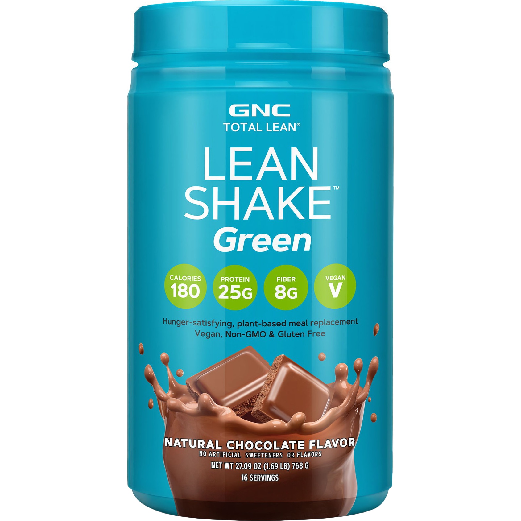GNC Total Lean® Lean Shake™ Green, Proteina Vegana, cu Aroma Naturala de Ciocolata, 768 g