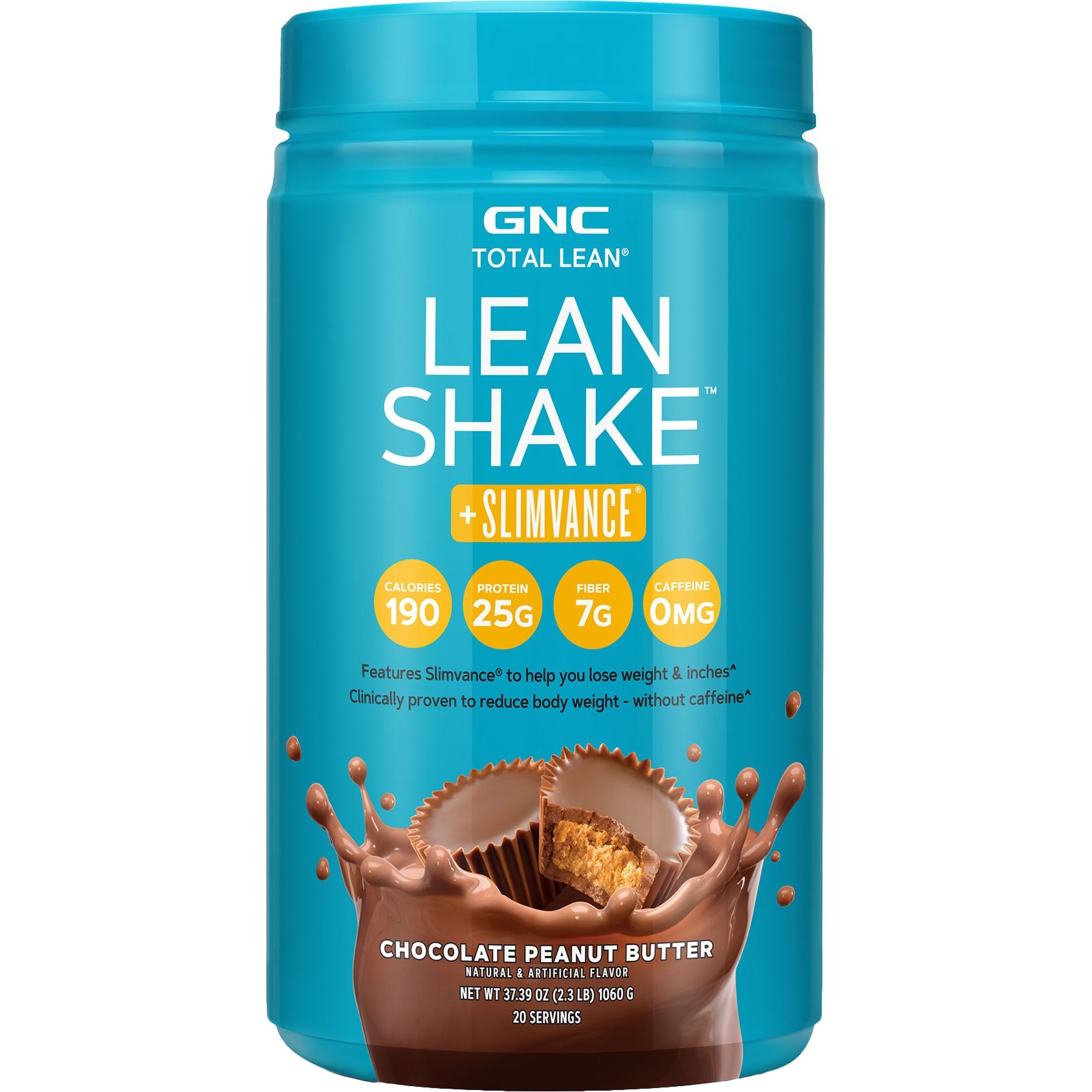GNC Total Lean® Lean Shake™ + Slimvance®, Shake Proteic cu Slimvance, cu Aroma de Ciocolata si Unt de Arahide, 1060 g