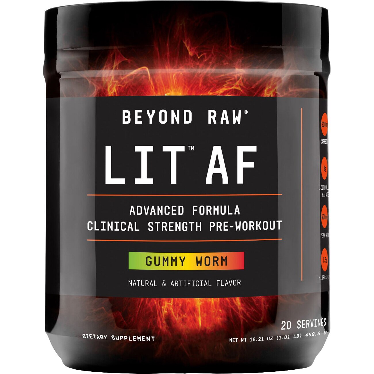 GNC Beyond Raw® LIT AF™, Pre-Workout, Aroma de Jeleuri, 443.6 g