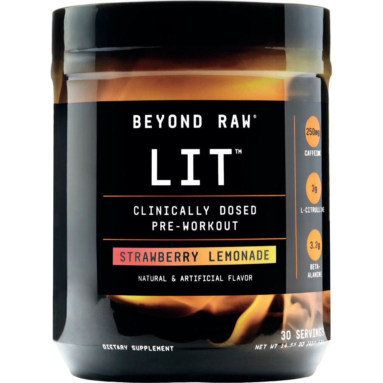 GNC Beyond Raw® LIT™, Formula Pre-Workout, cu Aroma de Limonada de Capsuni, 412.5 g