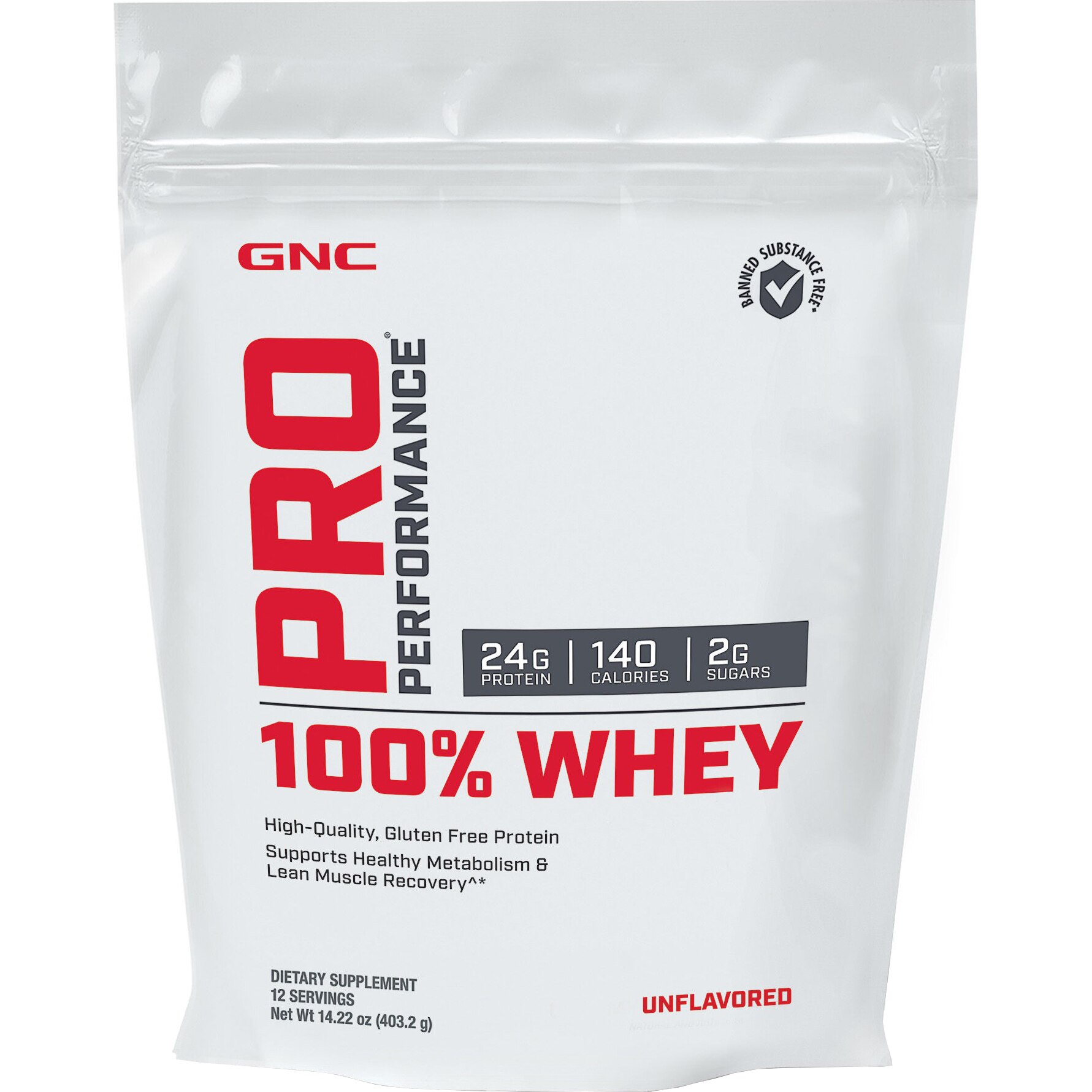 GNC Pro Performance® 100% Whey, Proteina din Zer Fara Aroma, 403.2g