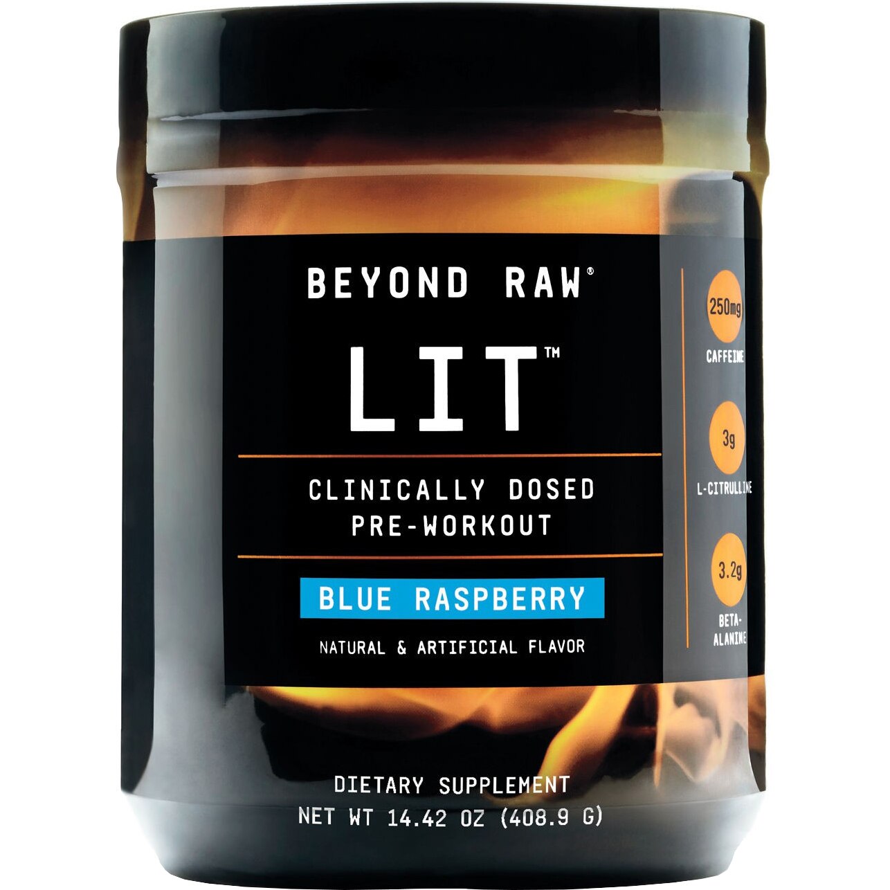 GNC Beyond Raw® LIT™, Formula Pre-Workout, Aroma de Zmeura Albastra, 408.9 g