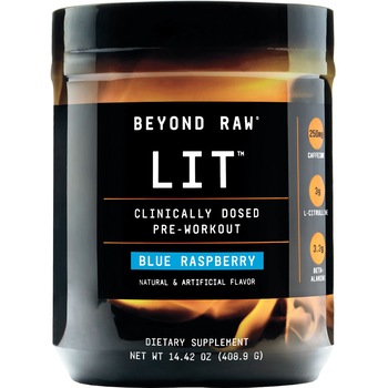 GNC Beyond Raw® LIT™, Formula Pre-Workout, Aroma de Zmeura Albastra, 408.9 g GNC Beyond Raw® LIT™, Formula Pre-Workout, Aroma de Zmeura Albastra, 408.9 g