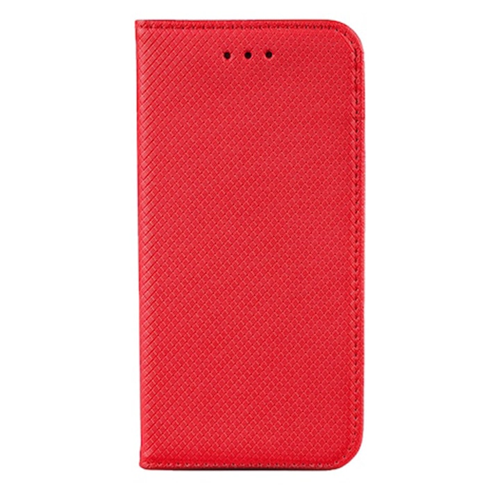Капак тип книга, съвместим със Samsung Galaxy S23 Ultra от Optim Protect Leather с магнитно затваряне, IAO Smart Soft Close, червен