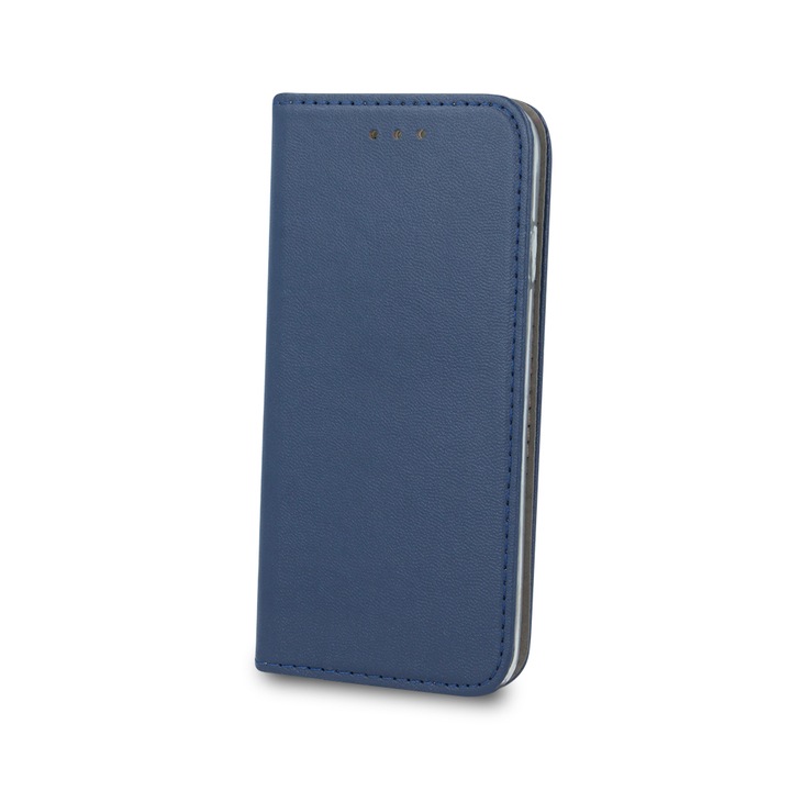 Калъф Book Flip Case за Motorola Moto E6 Plus в кожа с оптимален дизайн с магнитно затваряне, IAO Smart Soft Close, син