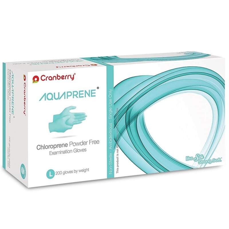 Set 200 buc Manusi Examinare Nepudrate Premium din Cloropren: Cranberry Aquaprene L