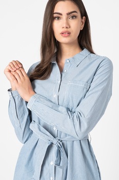 Mustang, Rochie tip camasa cu model in dungi Fanny, Bleu/Alb, 34 Mustang, Rochie tip camasa cu model in dungi Fanny, Bleu/Alb, 34