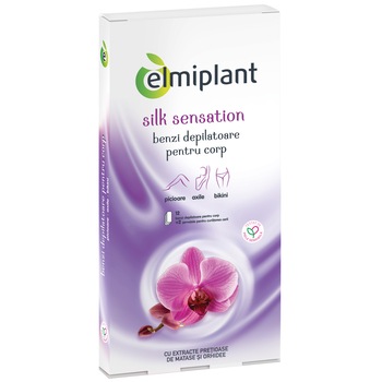 Benzi depilatoare Elmiplant Silk Sensation pentru corp, 12 buc Benzi depilatoare Elmiplant Silk Sensation pentru corp, 12 buc