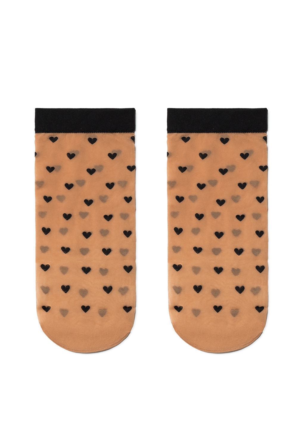 Sosete din poliamida cu model inimioare, Conte Elegant 111CP, 36-39, Natural