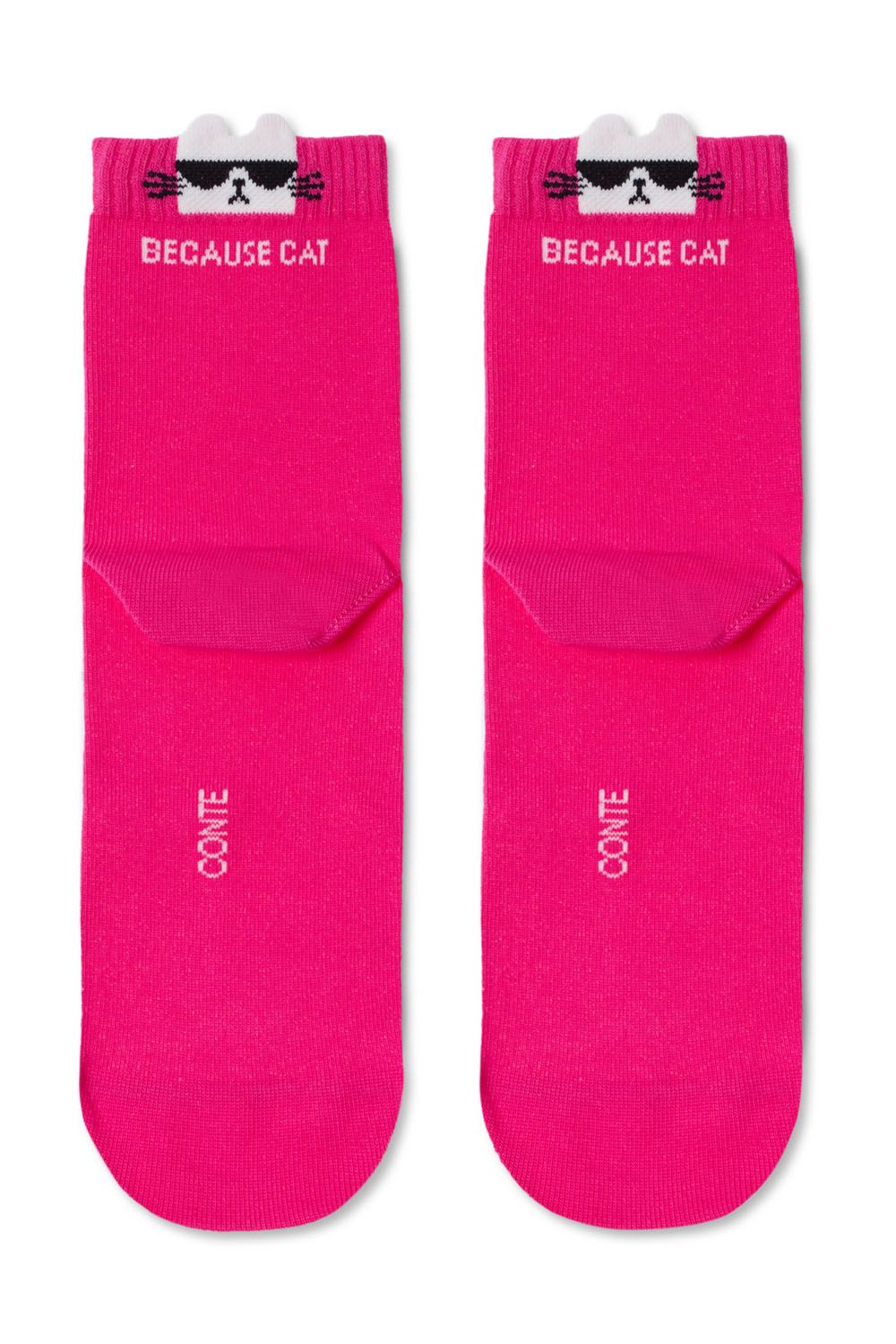 Sosete haioase din bumbac cu model pisicuta, Conte Elegant Clasic 250