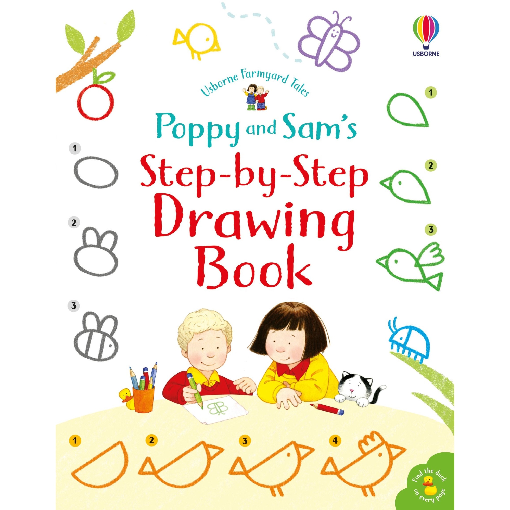 Poppy and Sam's Step-by-Step Drawing Book, Kate Nolan, Usborne, 4+