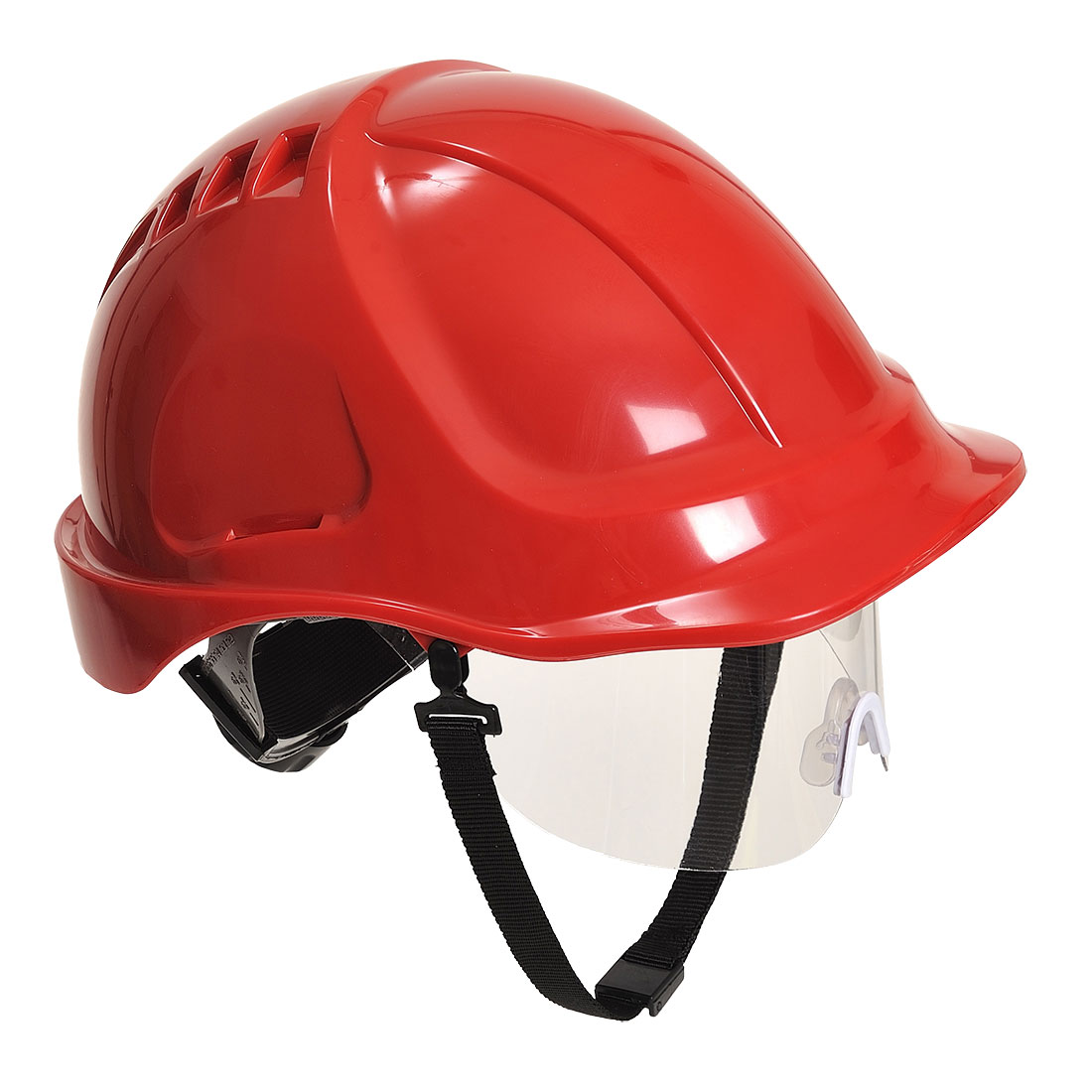 Casca Portwest cu Visor Endurance Plus, 56-63 cm, Rosu