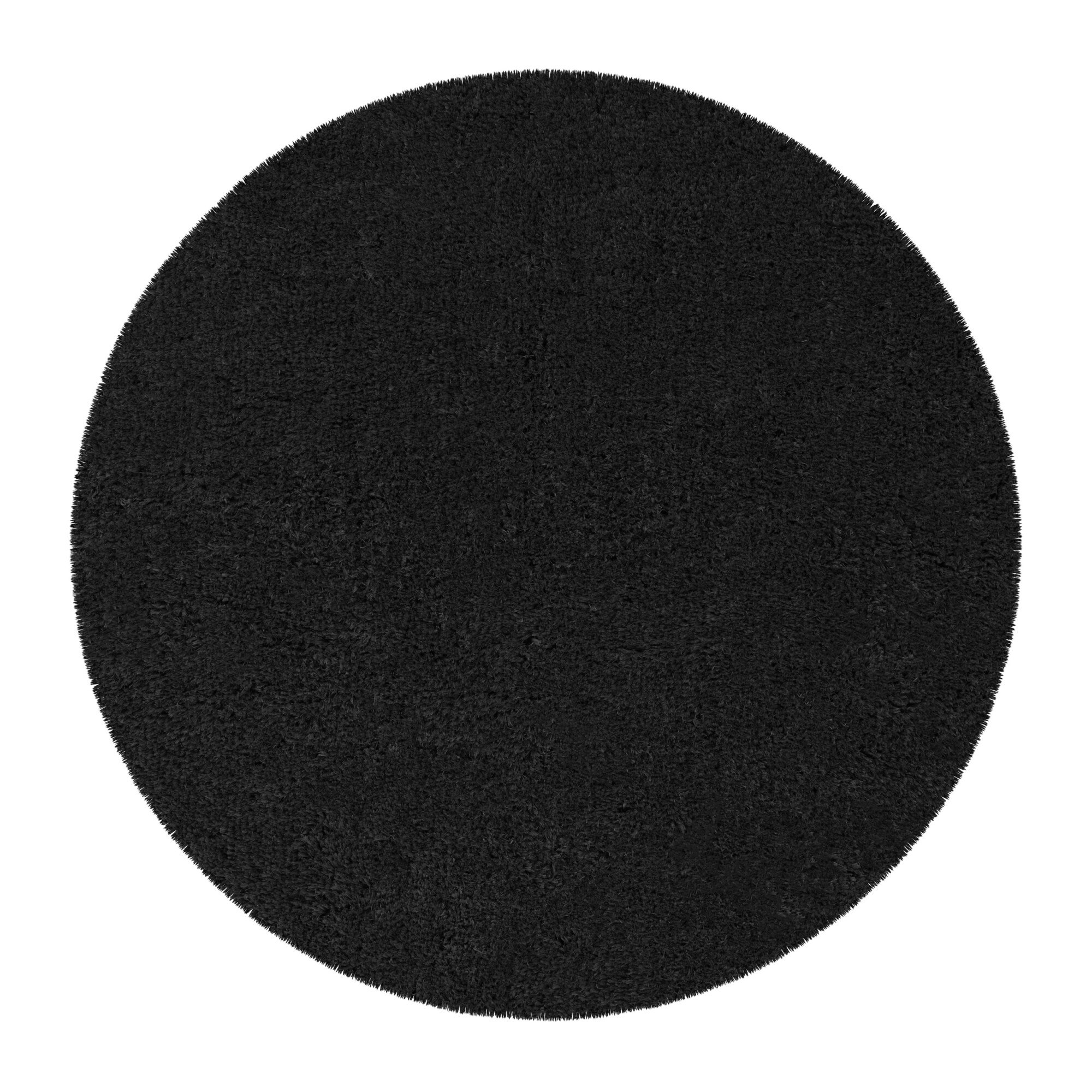 Covor de plus, Family Fabrics, Rotund, 140 cm, Negru