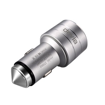 Incarcator auto Devia Battle, dual USB, 3.5A, Argintiu Incarcator auto Devia Battle, dual USB, 3.5A, Argintiu