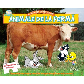 Cartea mea cu puzzle-uri, animale de la ferma - Baby looney tunes Cartea mea cu puzzle-uri, animale de la ferma - Baby looney tunes